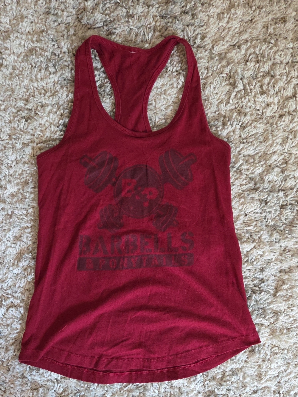 Maroon Graphic Racerback Tank Top